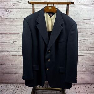 Tommy Hilfiger Vintage Sport Coat Suit Jacket Blazer Men 46R Fully Lined Navy